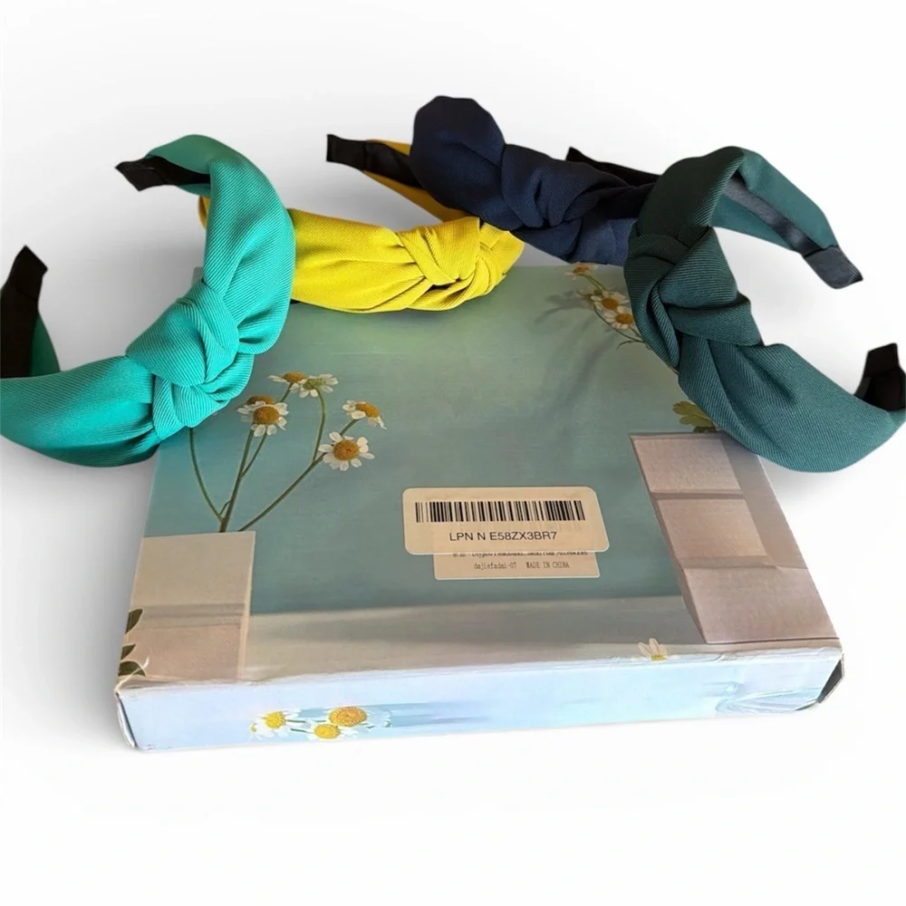 NWT 4 Piece Knotted Headband Collection - Teal, Mustard, Navy, Green